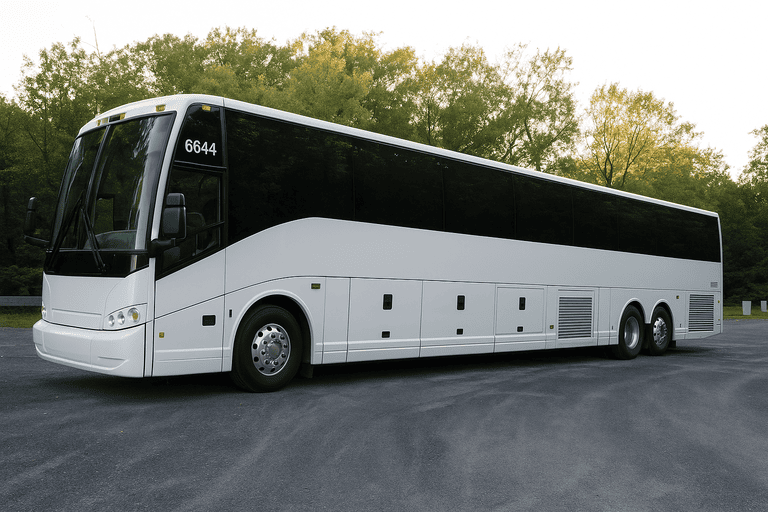 exterior of Athens Minibus Company coach bus