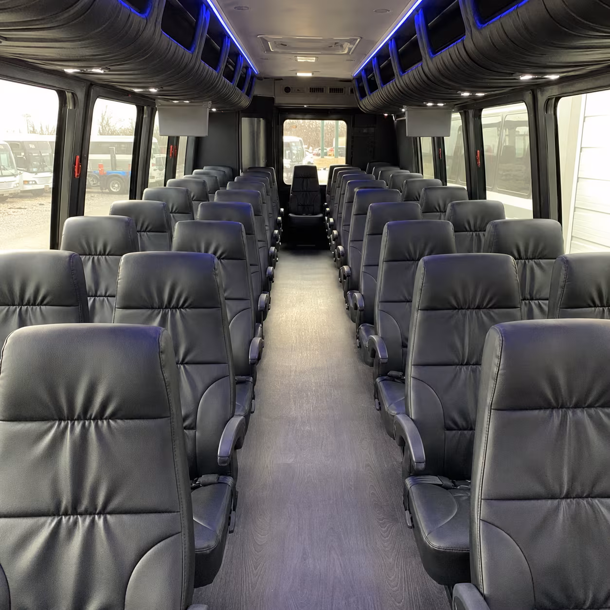 athens 28 passenger minibus inside