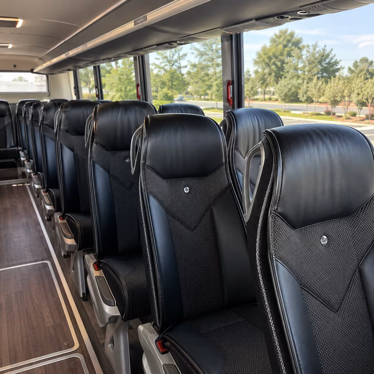athens 45 passenger charter bus interior