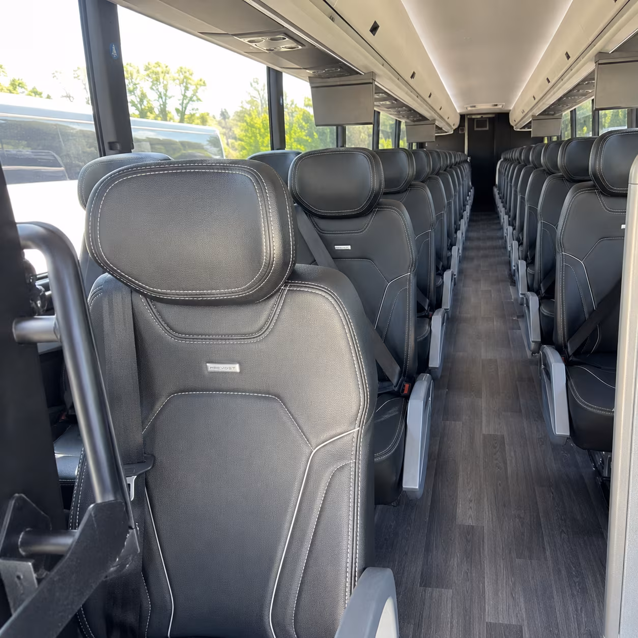 athens 47 passenger charter bus interior