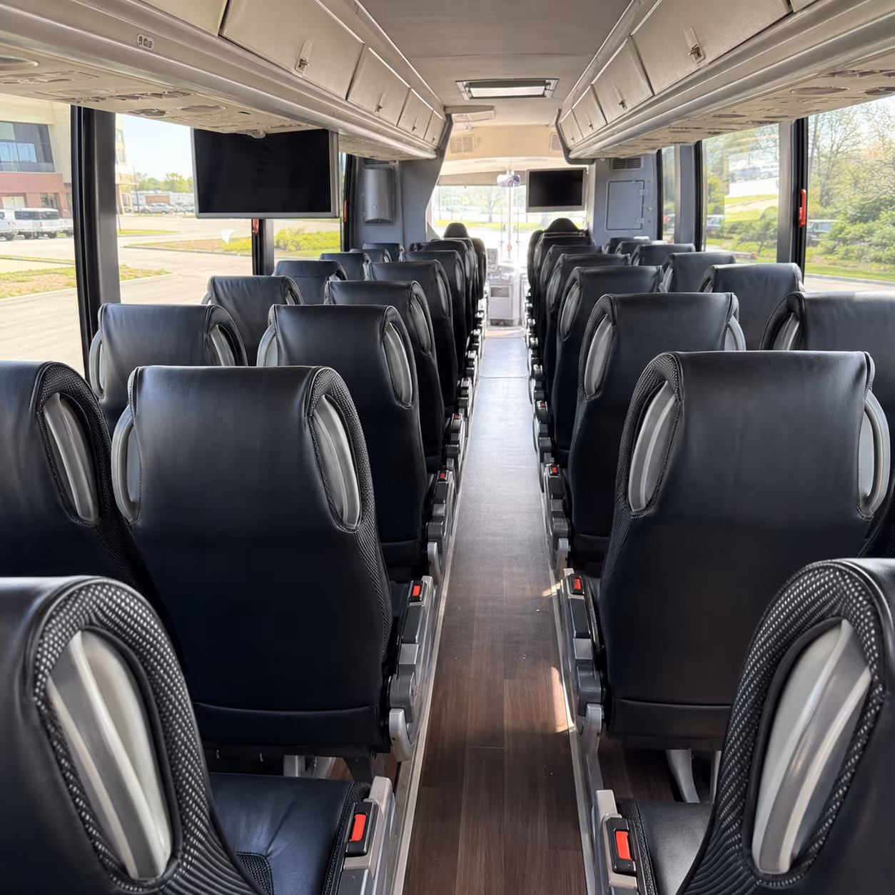 athens 56 passenger charter bus inside
