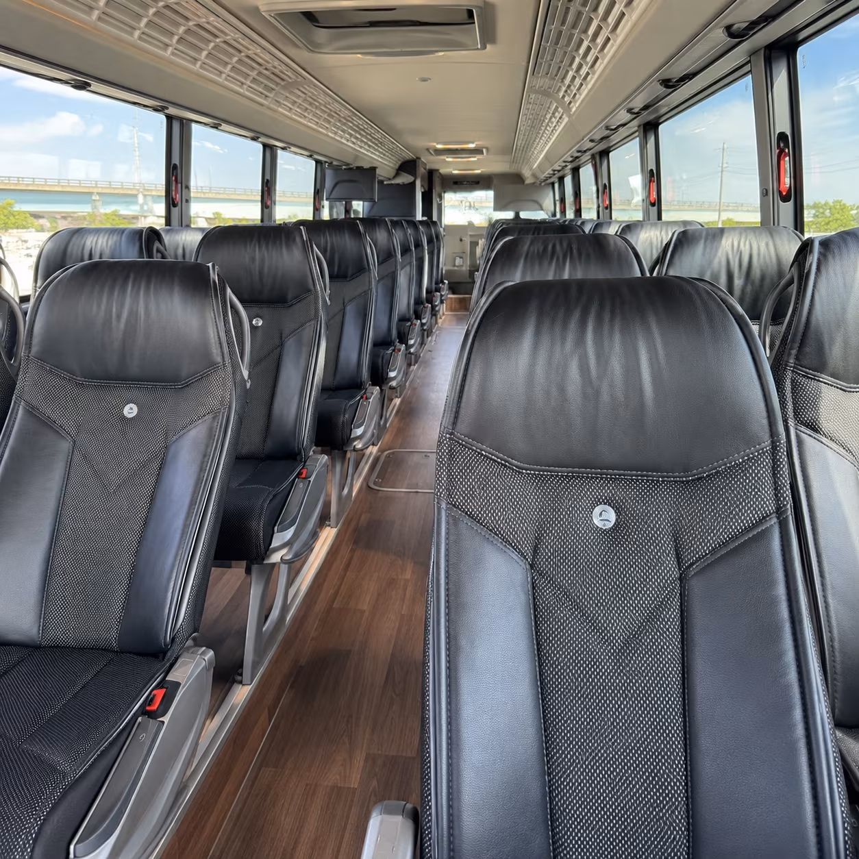 athens charter bus interior